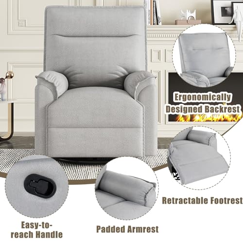 Beige Swivel Recliner Chair Q462