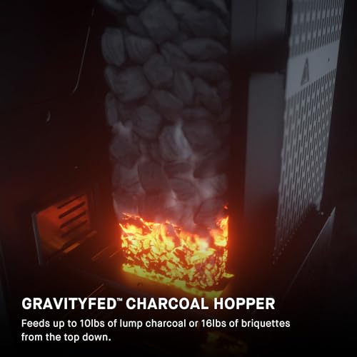 Black Digital Charcoal Grill, Griddle and Smoker with 800 Cooking Square Inches D374