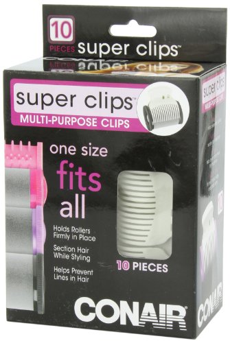 White Set of 10 Hot Roller Clips X508056