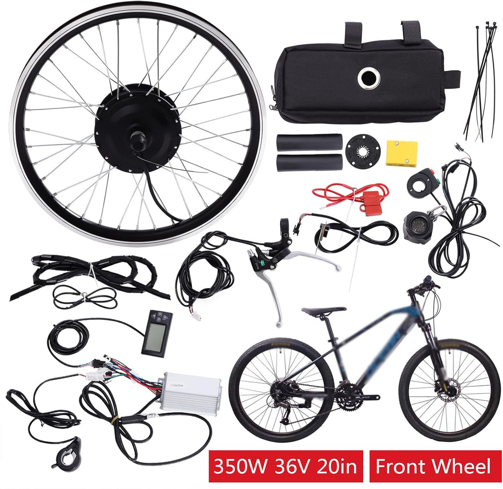36V 350W Front Wheel Hub Motor Electric Bike Conversion Kit with LCD Display X76368