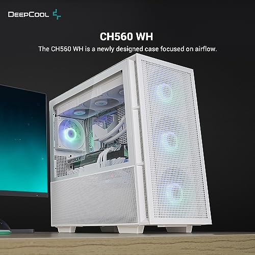 High-Airflow Mid-Tower ATX PC Case with Tempered Glass Side Panel F338750