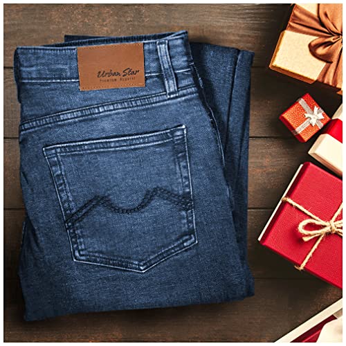 Mens Relaxed Fit Straight Leg Stretch Jeans Z83510