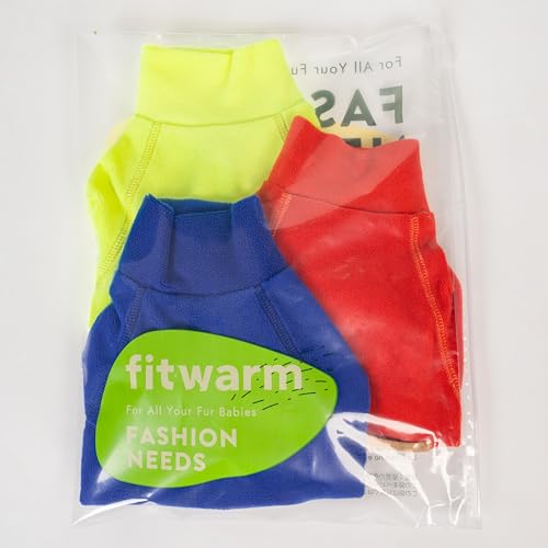 3 Pack Fleece Dog Sweater, Burgundy Red, Green, Navy Blue, Medium M347