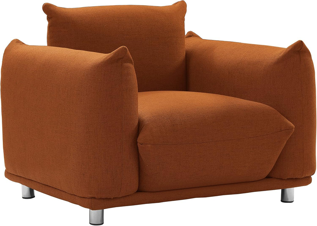 Rust Red Cotton Linen Accent Chair Z37463