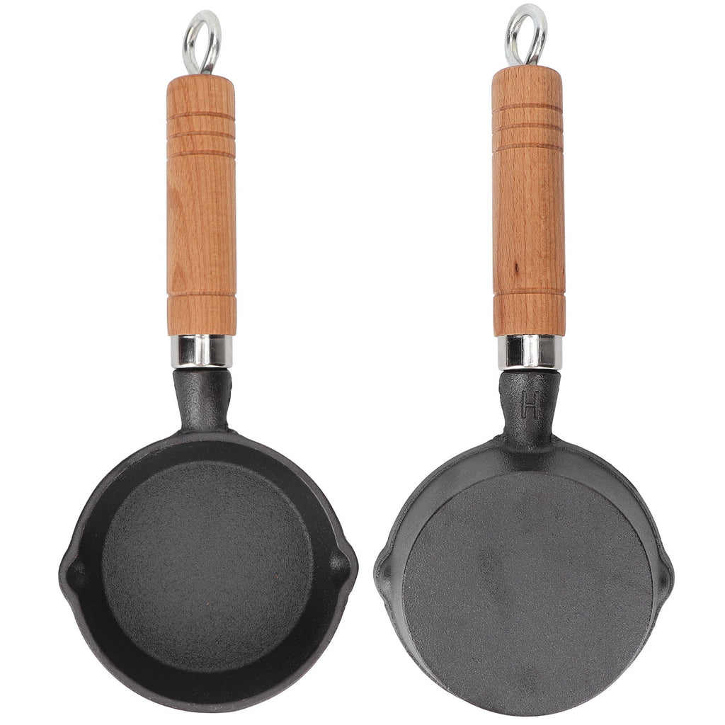 10CM Cast Iron Pan with Wood Handle N800