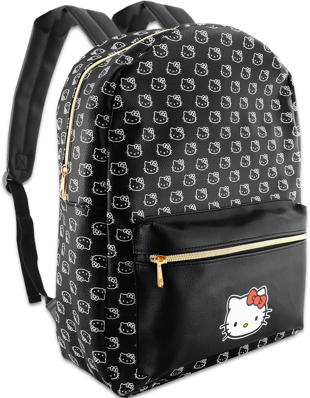 Faux Leather Backpack with Front Pocket J937