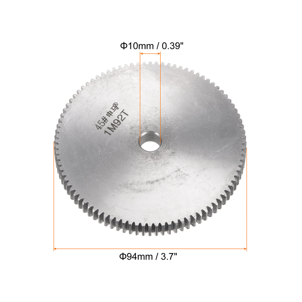 Straight Spur Gear 10mm Inner Diameter 92T 1 Module Steel Motor Gear Z911