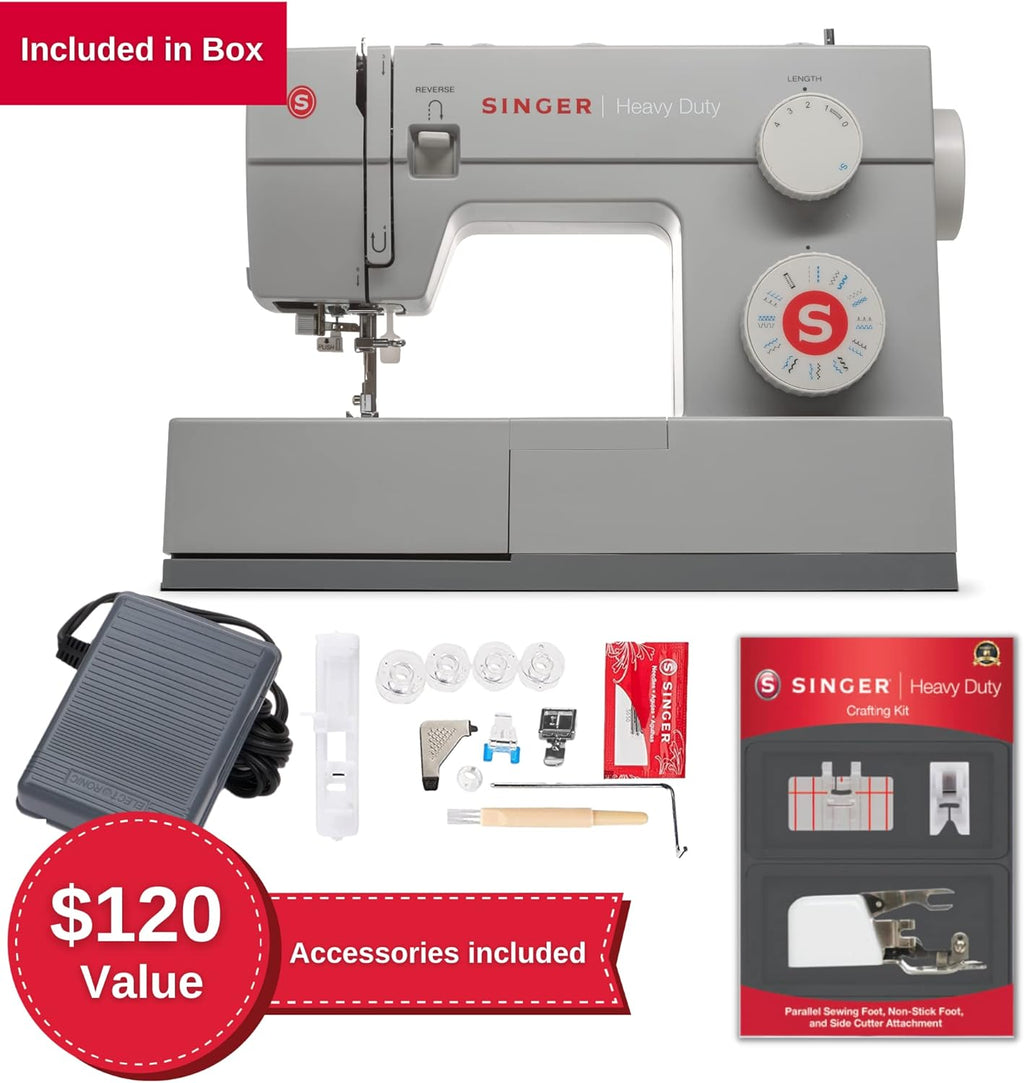 Heavy Duty Sewing Machine, Presser Foot Kit, Steam Iron M7193