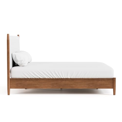 Walnut Solid Wood Queen Bed Frame with Headboard E932