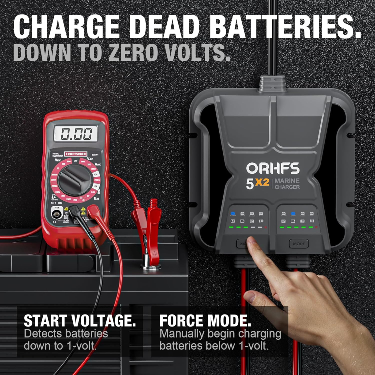 2-Bank 10A Smart Marine Battery Charger 12V Waterproof Onboard for SLA/AGM Lithium W71759