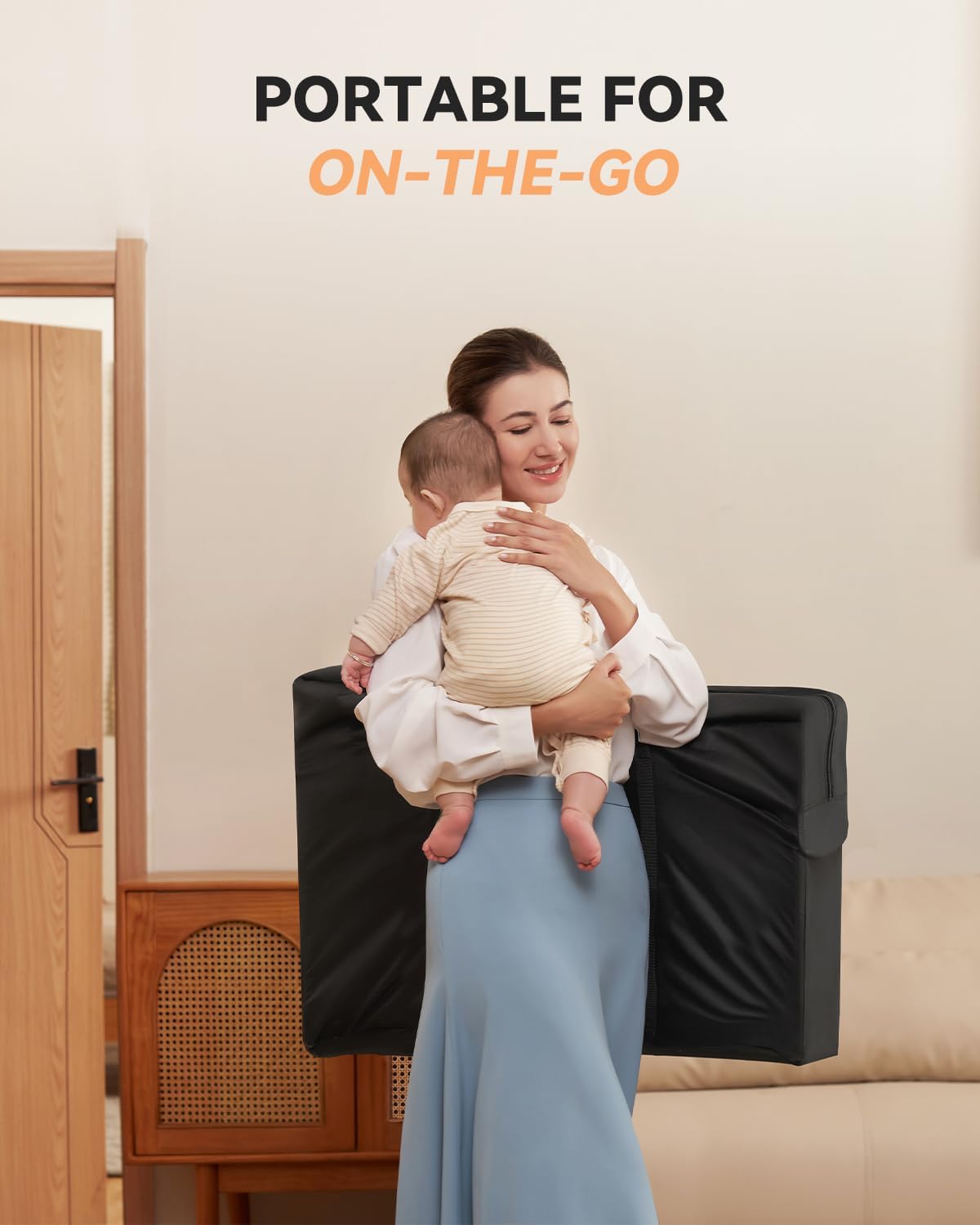 Portable Bedside Bassinet with Skin-Friendly Mattress Q561