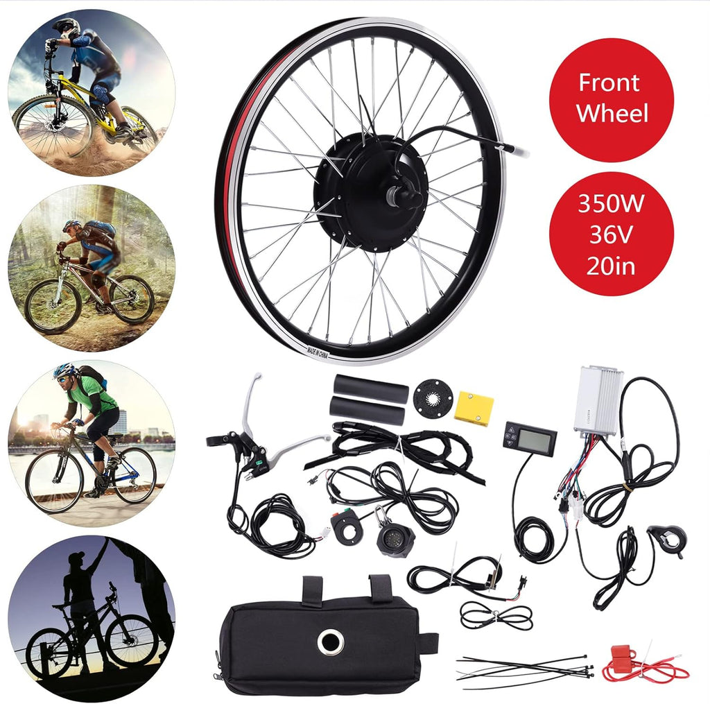 36V 350W Front Wheel Hub Motor Electric Bike Conversion Kit with LCD Display X76368