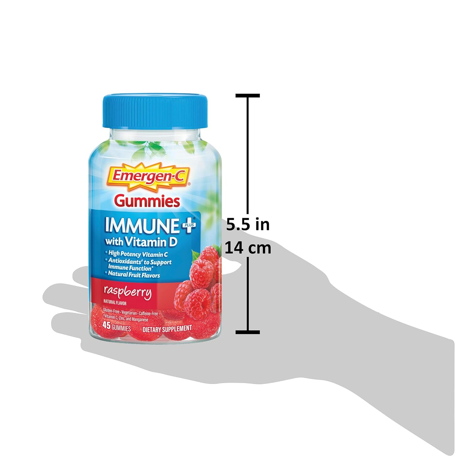 Vitamin D Plus 750 mg Vitamin C Raspberry Flavor Gummies - 45 Count L9328