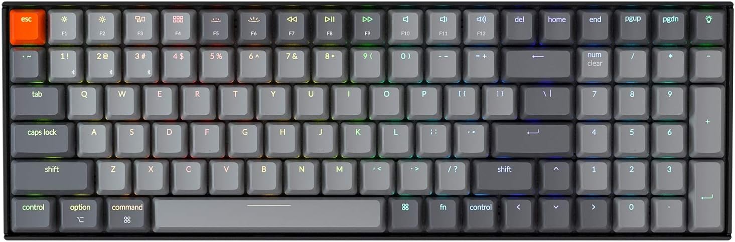 Mechanical Keyboard with RGB Backlight, Gateron Brown Switch, 96% Layout M44675