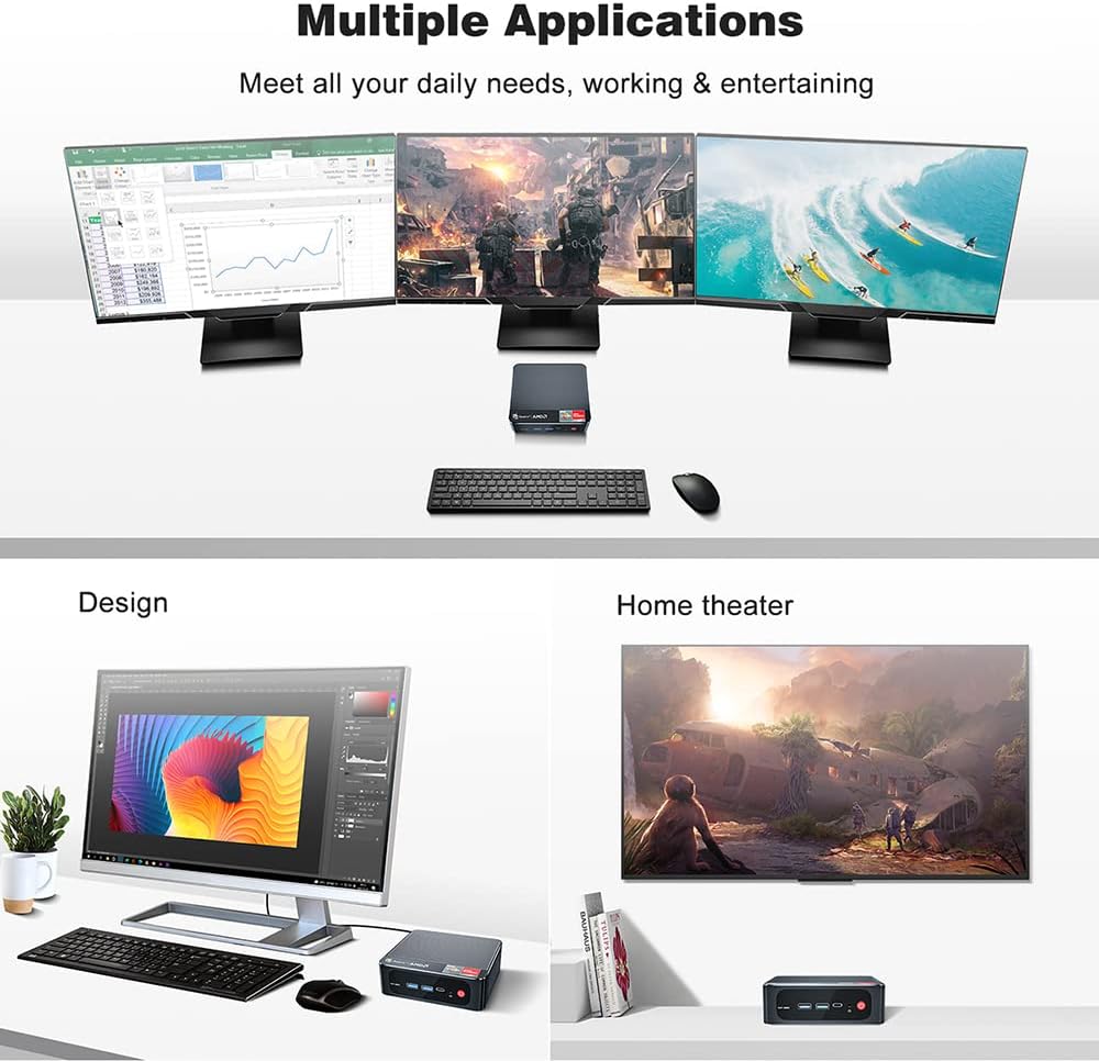 Mini PC AMD Ryzen 7 3750H 8 GB RAM 256 GB SSD Windows 11 Pro U360