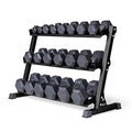 Rubber Hex Dumbbell Set with Rack C886
