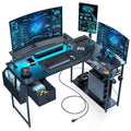 47 Inch L Shaped Gaming Desk with RGB Lights C627