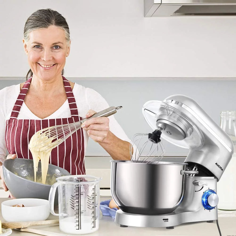 6.5-QT 660W 6-Speed Tilt-Head Stand Mixer with Dough Hook Wire Whip Beater Blue D835266