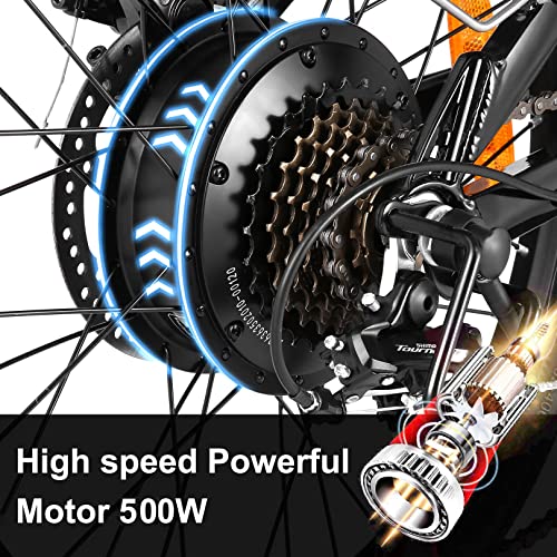 20" 500W Folding Electric Bike with Removable 48V 374.4Wh Battery M6252