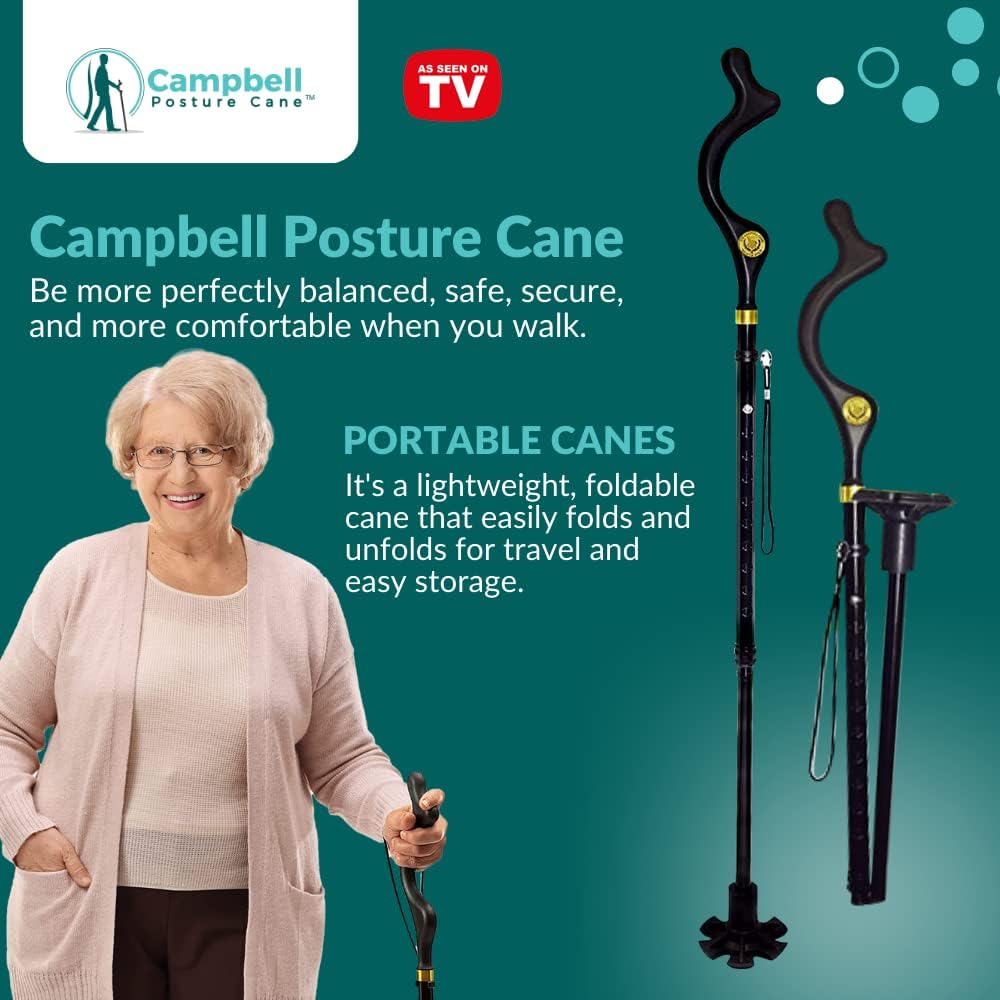 Folding Walking Cane with Ergonomic Handle B28024