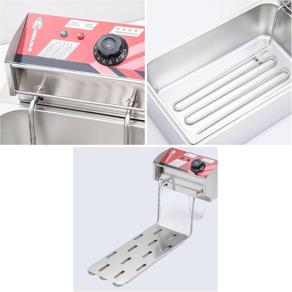 3000W Electric Double Deep Fat Fryer, 12L, 2 Oil Baskets, Adjustable Temperature L813