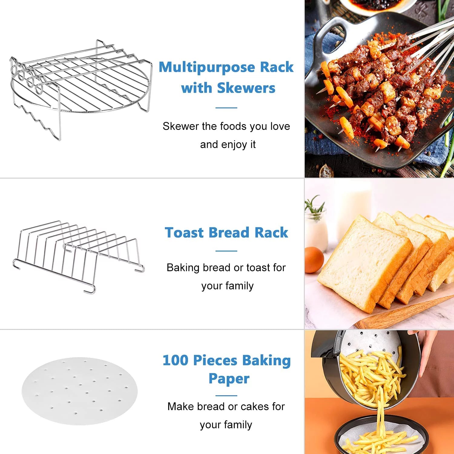 14 Pcs BBQ Tools Air Fryer Accessories with Storage Bag C25368