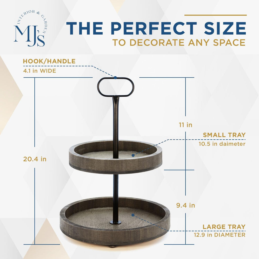 2 Tier Wooden Tray Stand F92760