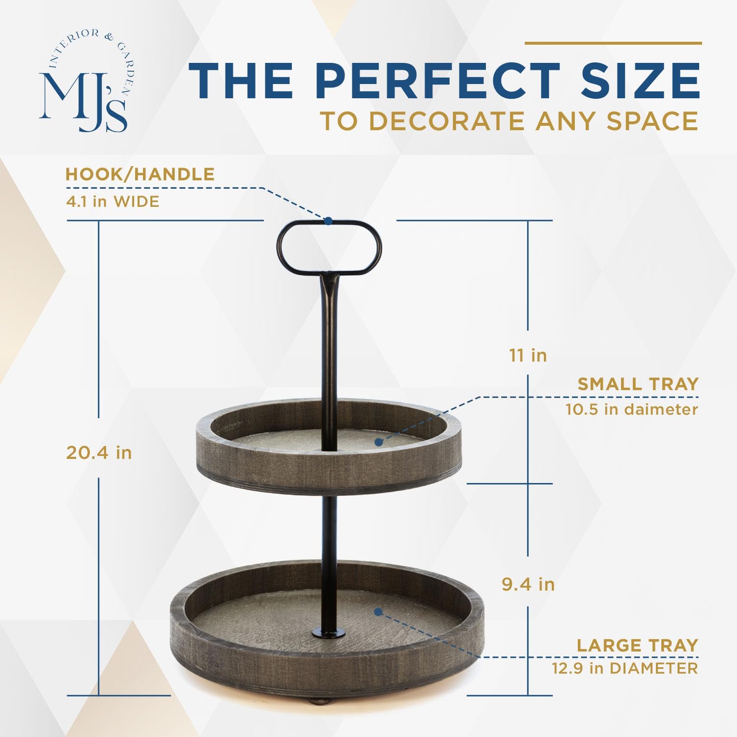 2 Tier Wooden Tray Stand F92760