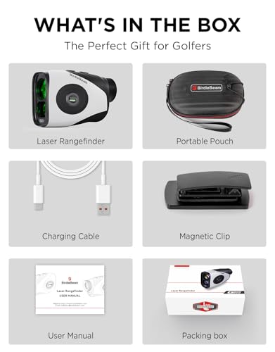 Golf Rangefinder with Slope, 1200Y Laser Range Finder, 7X Magnification, Flag Lock with Vibration, USB-C Rechargeable, Waterproof T57562