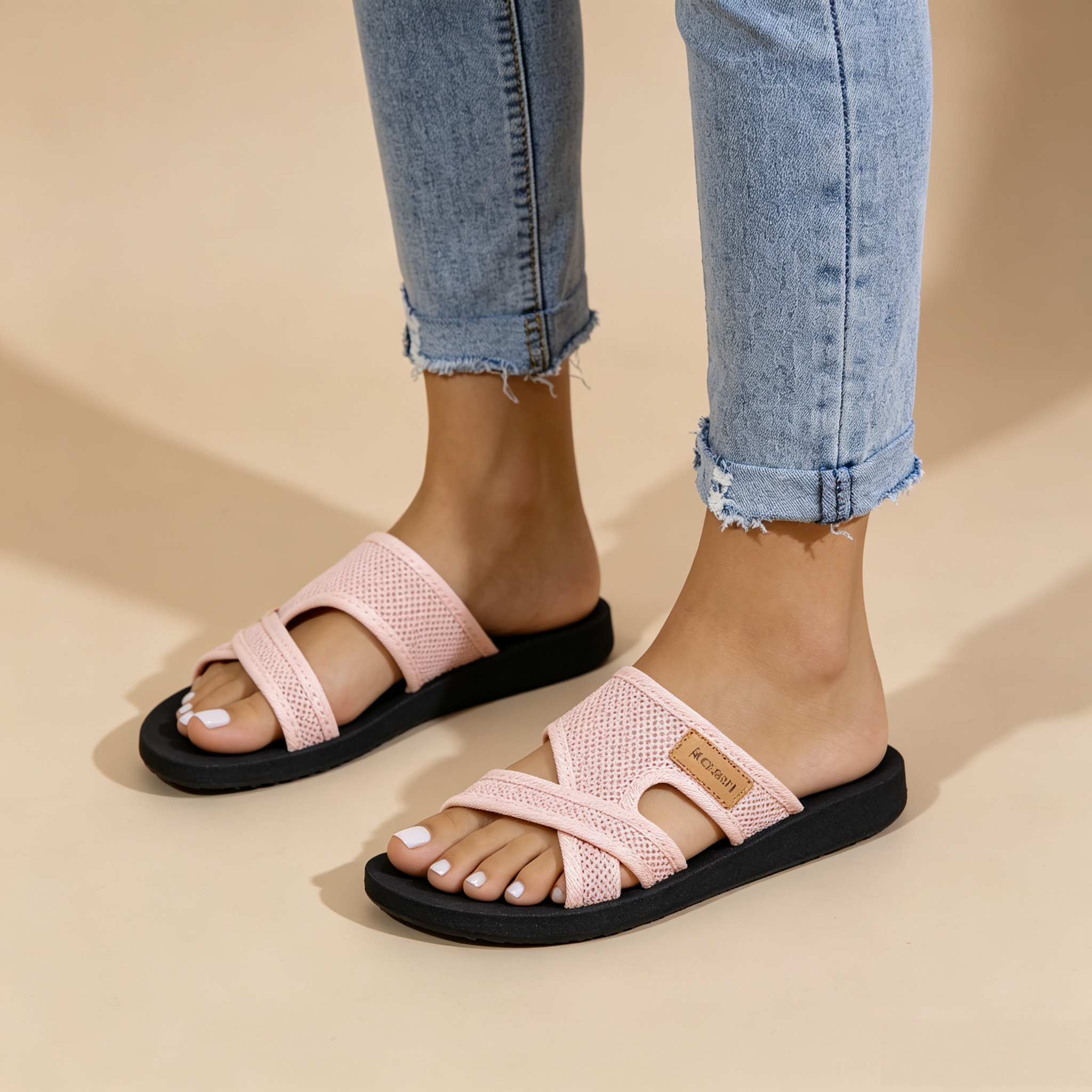 Mesh Cross Strap Summer Sandals for Women