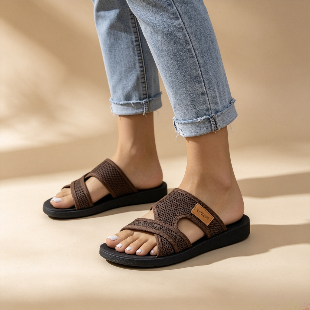 Mesh Cross Strap Summer Sandals for Women