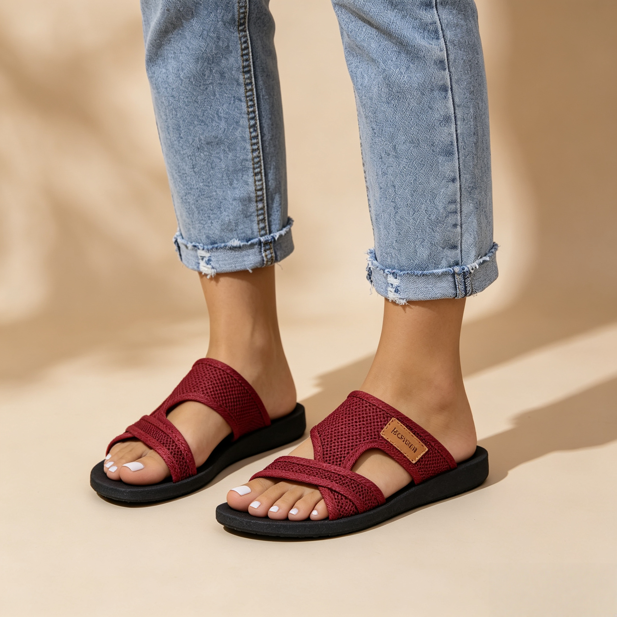 Mesh Cross Strap Summer Sandals for Women