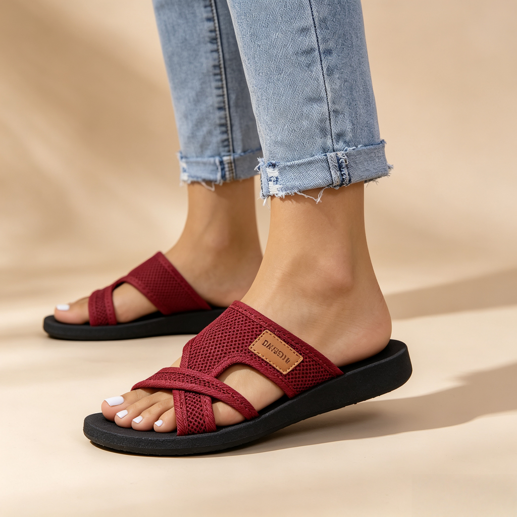 Mesh Cross Strap Summer Sandals for Women