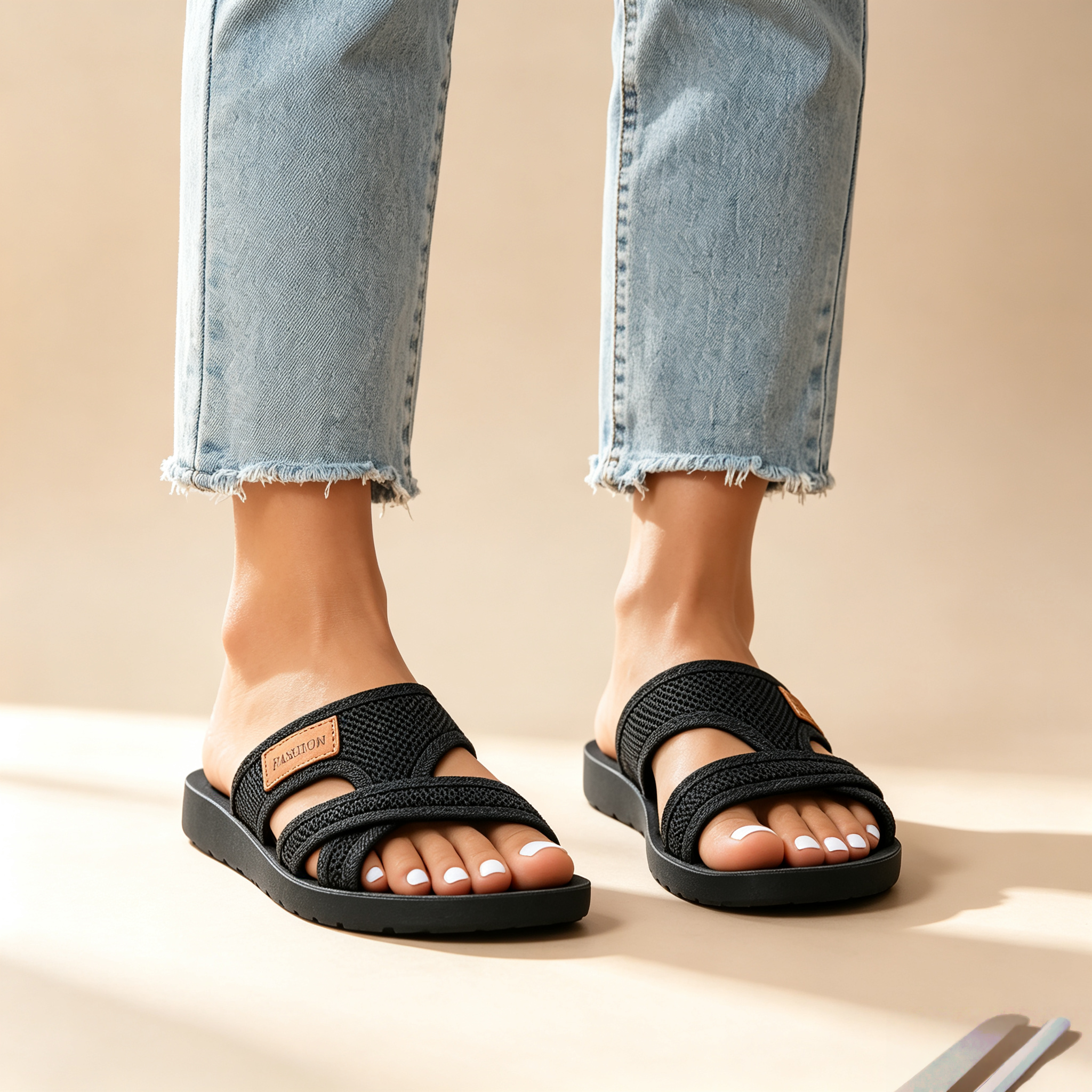 Mesh Cross Strap Summer Sandals for Women