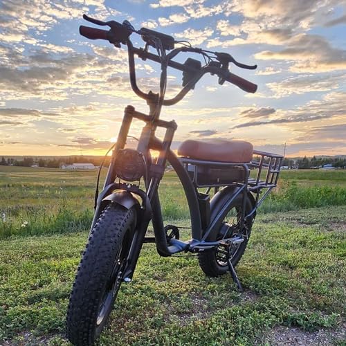 Dual Motor 2000W Electric Bike, Full Suspension, 18AH Removable Battery, Fat Tire Bicycle with Long Seat & Basket E187
