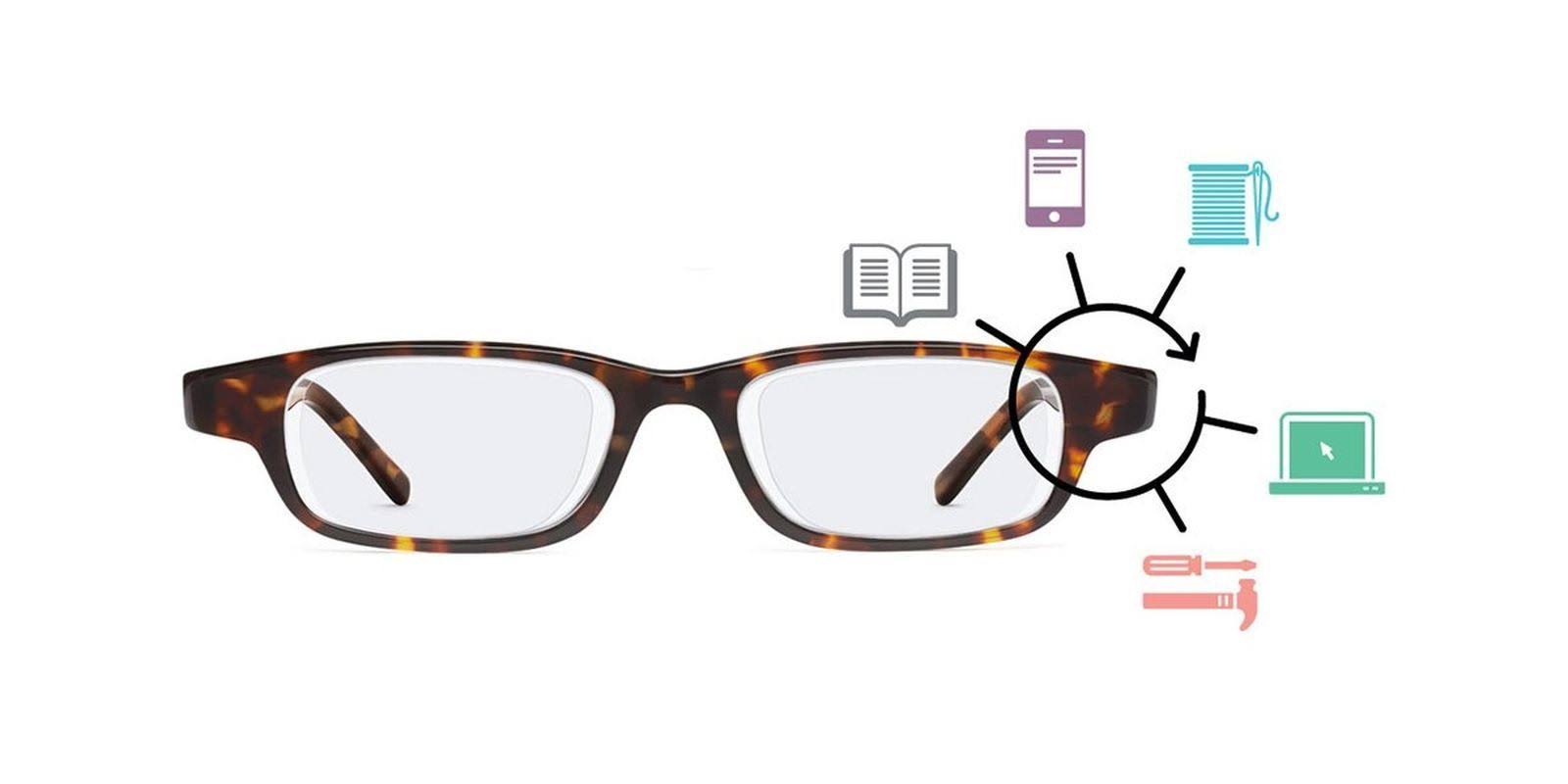 Self-Adjustable Glasses Stainless Steel Gunmetal M93948