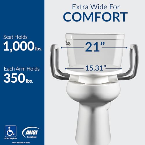 Raised Toilet Seat with Handles R4038