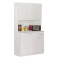 White Kitchen Pantry Storage Cabinet with Doors and Shelves E3267