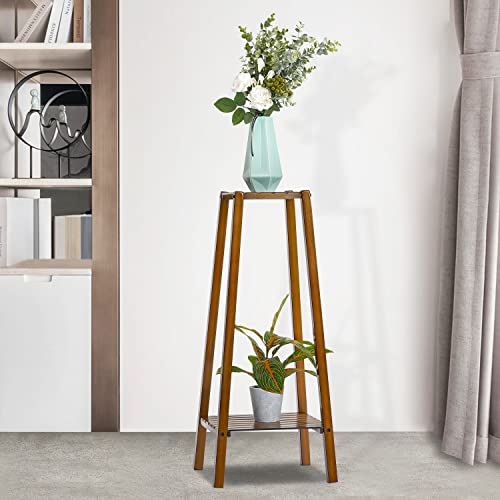 Brown Bamboo 4 Shelves Plant Stand X863805