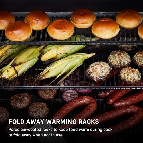 Black Digital Charcoal Grill, Griddle and Smoker with 800 Cooking Square Inches D374