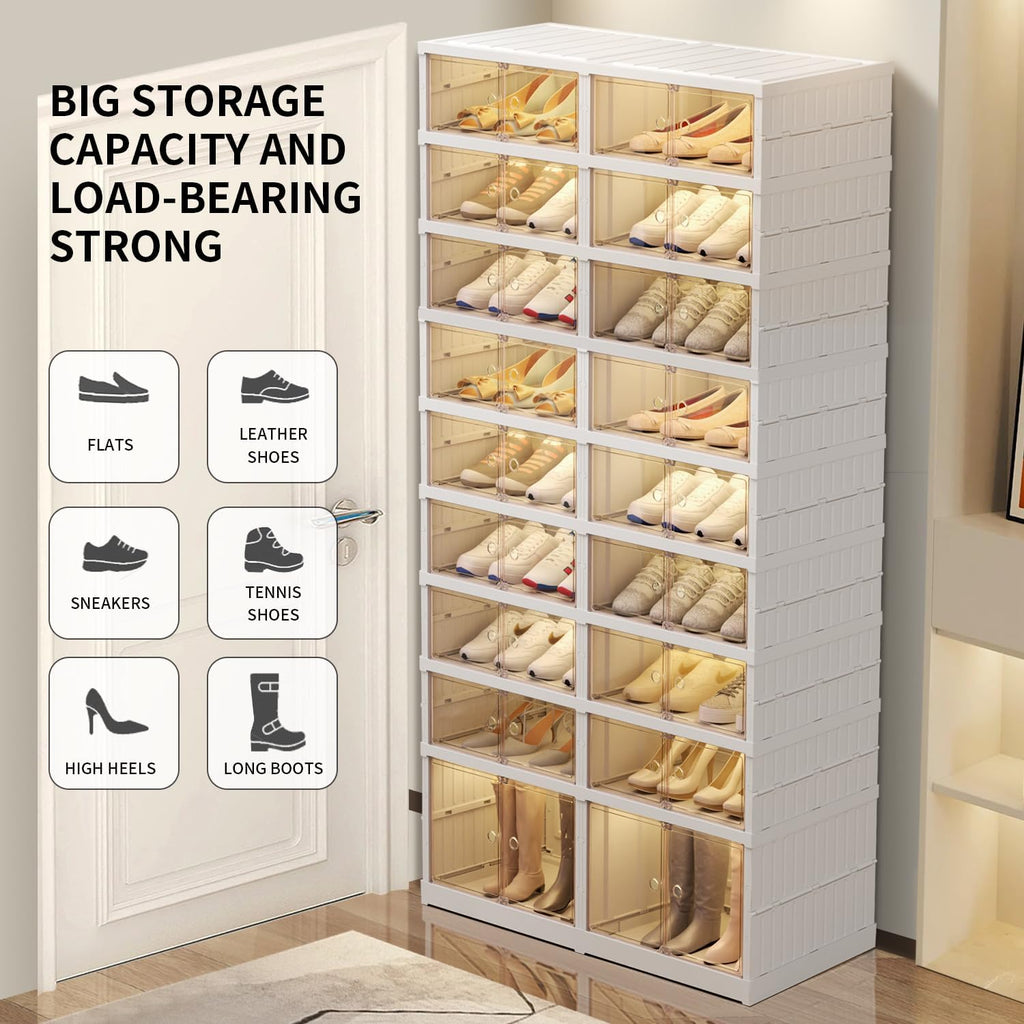 9 Tier Foldable Plastic Shoe Rack Organizer G3630