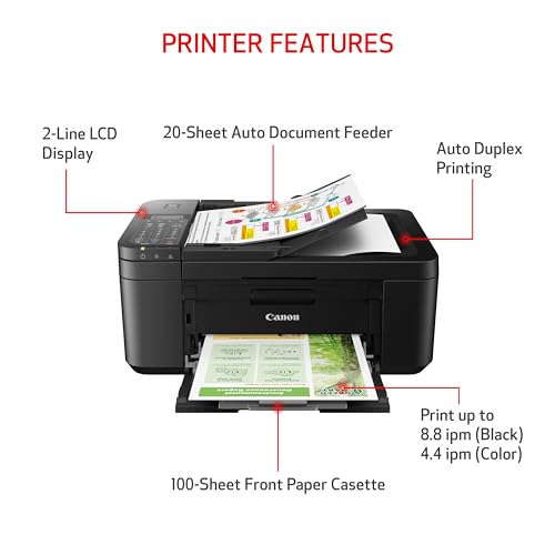 White All-in-One Wireless Printer with Auto Document Feeder F10535