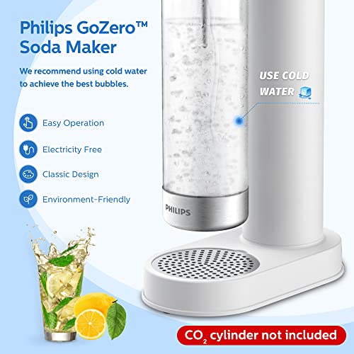 White Stainless Sparkling Water Maker Soda Maker Machine with BPA free PET 1L Carbonating Bottle M951