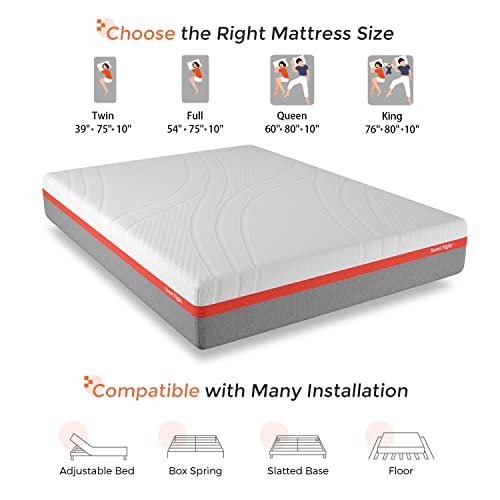 King Size 10 Inch Cooling Gel Memory Foam Mattress O92423