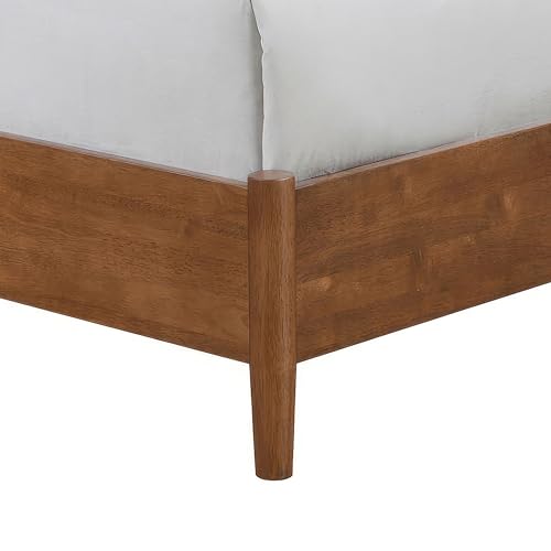 Walnut Solid Wood Queen Bed Frame with Headboard E932