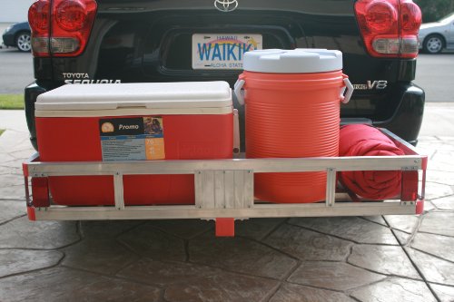 Aluminum Cargo Carrier with High Side Rails, 500-lb Load Capacity, Grey, 49" x 22.5" S4919
