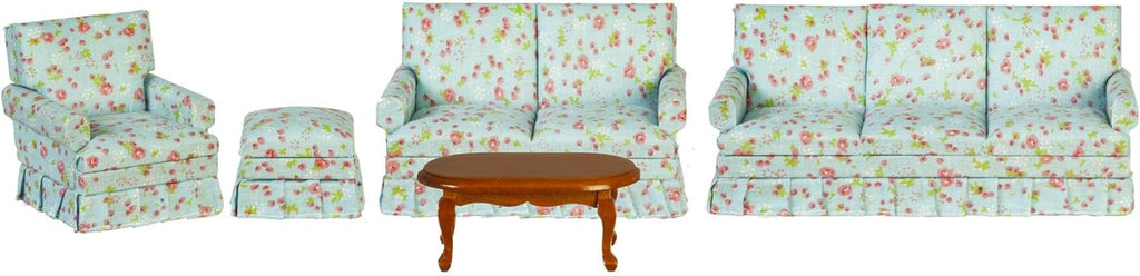 Blue Floral Miniature Furniture Set 1:12 Y54957