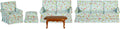 Blue Floral Miniature Furniture Set 1:12 Y54957