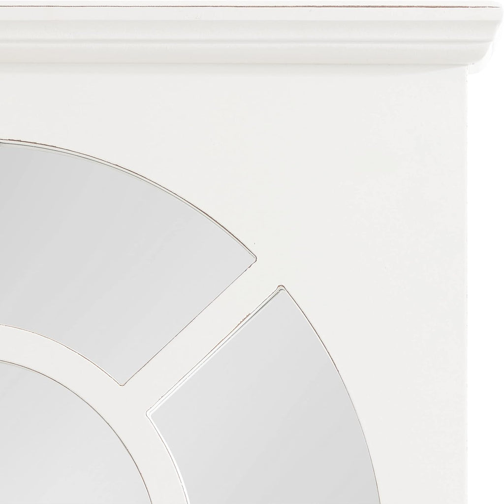 Traditional Arched Mirror with Shelf, 21 x 36, White N2126