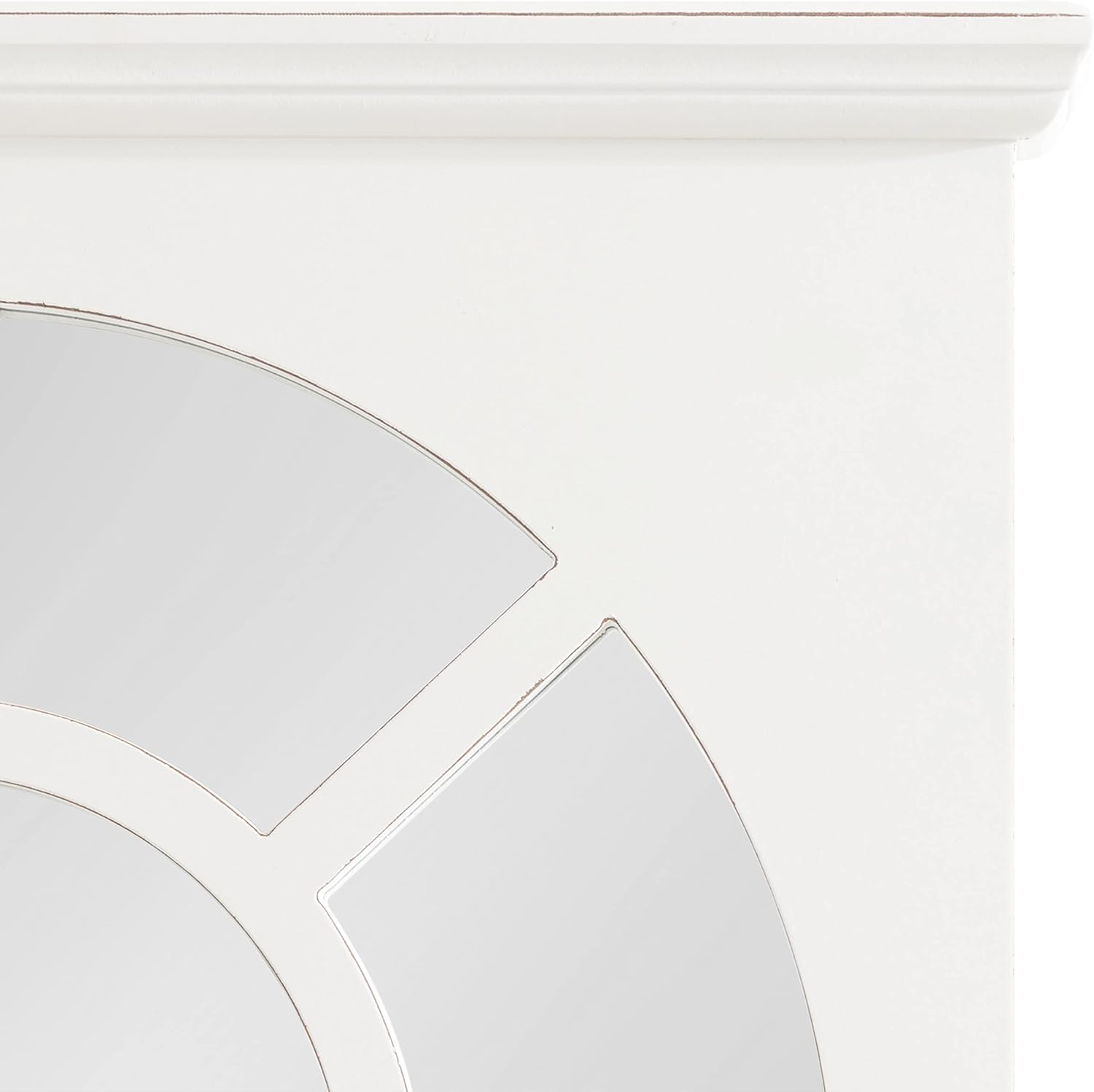 Traditional Arched Mirror with Shelf, 21 x 36, White N2126